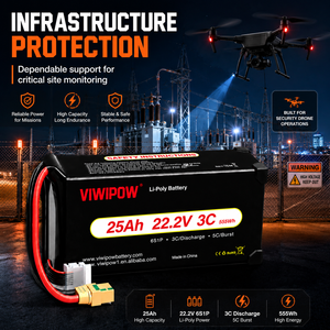 Batterie Lipo VIWIPOW de haute qualité 6S 22.2V 3C 25Ah pour drone, batterie de drone à décharge rapide pour drone de sécurité - Product Image 3