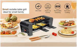 Grill coréen électrique d'intérieur, <span class=keywords><strong>raclette</strong></span> <span class=keywords><strong>à</strong></span> fromage, plaque en marbre détachable avec surface antiadhésive, 380W - Product Image 4