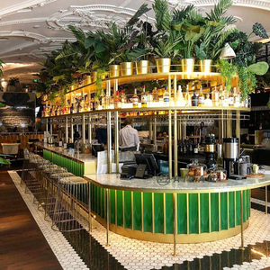Comptoir de bar vert contemporain de grande taille Comptoir de bar vert pour cocktail et <span class=keywords><strong>musique</strong></span> Comptoir de bar vert Best Idea Designs - Product Image 5