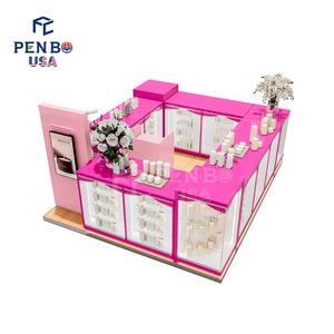 Customized Pink Style <b>Small</b> Size Retail Wax Candle Store Display Counter Shopping Mall Wax Aromatherapy Candle Kiosk - Product Image 2
