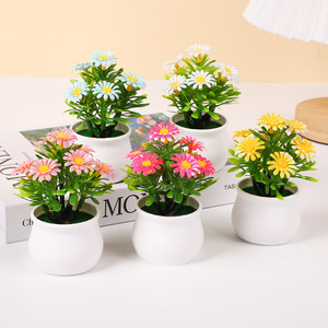 7 <span class=keywords><strong>Mini</strong></span> tournesols artificiels <span class=keywords><strong>en</strong></span> <span class=keywords><strong>pot</strong></span>, ornement de paysage miniature, fleurs artificielles <span class=keywords><strong>en</strong></span> plastique, pièce décorative pour la maison et le bureau - Product Image 1