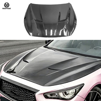 Cubierta de Capó Delantero de Fibra de Carbono para Infiniti Q50 2015+, Piezas de Mejora para Kit de Carrocería