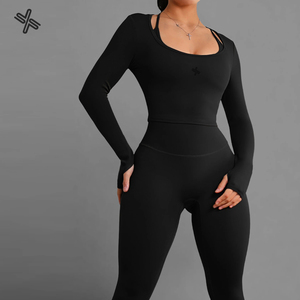 Tùy Chỉnh Activewear Các Nhà Sản Xuất Hai Mảnh Yoga Phù Hợp Với Thiết Lập Phụ Nữ Tummy Kiểm Soát Tập Thể Dục Phòng Tập Thể Dục Quần Áo Phù Hợp Với - Product Image 6