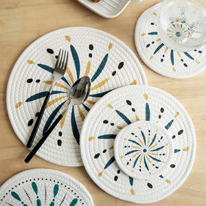 Juego de Posavasos Redondos de Algodón con Estampado Retro de 12cm, 18cm, 24cm y 30cm, con Diseño Floral, Impresión Digital, Aislantes - Product Image 5