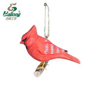 15 Jaar Fabriek Hot Selling Mooie Decoratieve Hout Gesneden En Geschilderd Vogel Ornament - Product Image 4