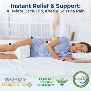 Oreiller orthopédique en mousse à mémoire de forme pour genoux arqués, soulagement des douleurs dorsales, oreiller concave pour dormir sur le côté - Product Image 4