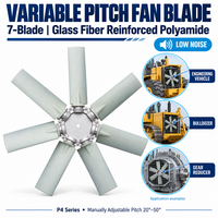 Pale de ventilateur à pas variable, 7 pales, en polyamide renforcé de fibre de verre, faible bruit, pour véhicule d'ingénierie, bulldozer, réducteur