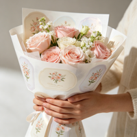 Autocollants floraux personnalisés résistants aux UV et à l'eau, plusieurs matériaux, étiquettes autocollantes pour emballages cadeaux, journalisation, décoration