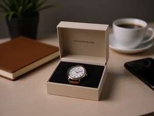 Baksamrg Bluon Fashion Watch Cassa in acciaio inossidabile Cinturino in pelle Rotondo da uomo Resistente all'acqua - Product Image 2