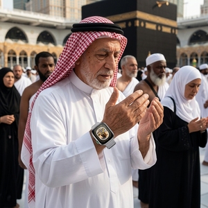 Orologio per pellegrini musulmani con orari di preghiera basati sulla posizione, avvisi a vibrazione, calendario Hijri, promemoria Ramadan e Azkar - Product Image 1