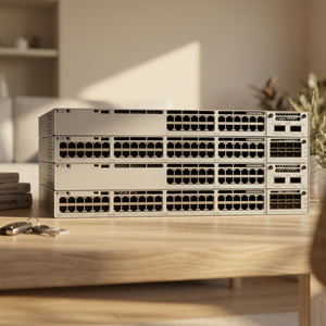 Commutateur réseau C9300-48P-A Catalyst 9300 48 ports Gigabit PoE empilable, couche 3, SNMP, QoS, capacité 480 Gbps - Product Image 1
