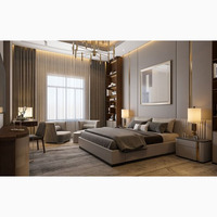 Ensemble de meubles de chambre à coucher en bois moderne avec rangement, sur mesure, pour hôtel 2 étoiles Baymont Wyndham