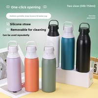 DD4047 Logo personnalisé 500ml 750ml Bouteille isotherme de camping à double paroi en acier inoxydable 304, isolation sous vide 12-24h, petite ouverture