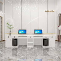 GUANKAI - Bureau de réception moderne en acier inoxydable incurvé et ovale, peint, pour salon de beauté, clinique, comptoir de bar (Origine Jiangxi)