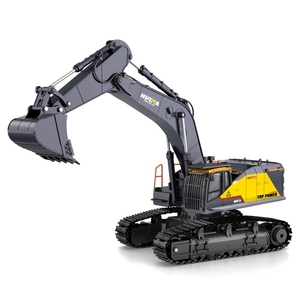 Huina 1592 22CH 1:14 Échelle de construction, voiture RC, chargeuse-pelleteuse hydraulique, <span class=keywords><strong>jouet</strong></span> excavateur, alliage métallique, <span class=keywords><strong>radiocommande</strong></span>, gros camion, pelle - Product Image 1