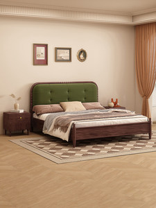 Boho Chic Solid Wood <b>Bed</b> Dark Green Upholstered <b>Headboard</b> Tufted Design for Hotel Home Bedroom Furniture <b>King</b>-<b>size</b> Zy896 Boho - Product Image 4