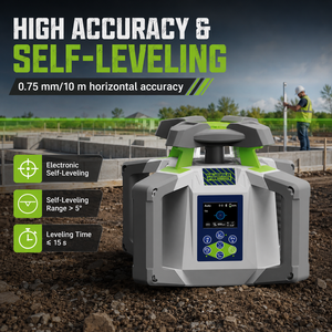 Niveau laser rotatif professionnel <span class=keywords><strong>Huepar</strong></span> Pro RL450HVG3-2S 400m avec double batterie au lithium, fonction de suivi automatique, inclinaison/anti-choc - Product Image 2