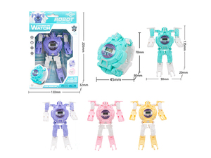 Creative Cartone Animato <span class=keywords><strong>Robot</strong></span> di Plastica Puzzle Orologio <span class=keywords><strong>Giocattolo</strong></span> Educativo Regalo Elettronico di Trasformazione Per 5 7 Anni ABS Lega di Silicone - Product Image 6