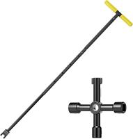 2 PCS Kunci Meter Air Tahan Lama 12" Warna Kuning, Alat Tangan Industri untuk Kotak Meter Air, Kunci Curb, Kunci Pas Ujung Terbuka