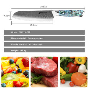 Personalizado al por mayor EDC Damasco Acero inoxidable cuchillo profesional <span class=keywords><strong>sanrenmu</strong></span> cuchillo de cocina Chef - Product Image 3