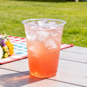 Gobelets en plastique transparent jetables personnalisés de 12 oz, 14 oz, 16 oz, forme ronde, pour smoothies, bubble tea, café, gobelets en plastique PET - Product Image 1