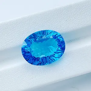 Grote Maat Natuurlijke Topaz Ovale Briljant Gesneden Levendige Blauwe Losse Edelsteen Met Grc Certificaat Klaar Om Te Verzenden Voor Sieraden Maken