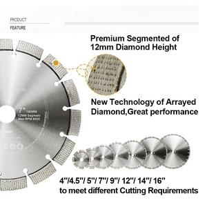 Lame de scie diamantée segmentée SHDIATOOL 4,5-16 pouces, denture de protection en forme de U, <span class=keywords><strong>disque</strong></span> de coupe et de meulage pour asphalte et béton - Product Image 5