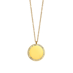 Colliers à breloques tendance en acier inoxydable <span class=keywords><strong>de</strong></span> haute qualité, pendentifs cœur vierges dorés pour femme - Product Image 1