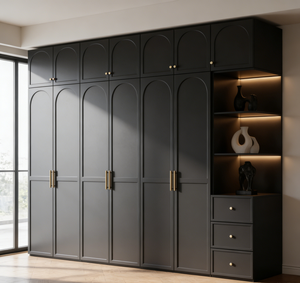 BALOM Customized Solid Wood Wardrobe Bedroom Furniture Walk in <strong>Closet</strong> <strong>Design</strong> With Adjustable Shelves and Hangers - Product Image 1
