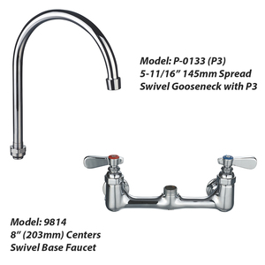 Robinet de lavabo en laiton à <span class=keywords><strong>double</strong></span> trou, eau froide et chaude, col de cygne, tête de pulvérisation rotative à 180°, robinet de lavabo - Product Image 3