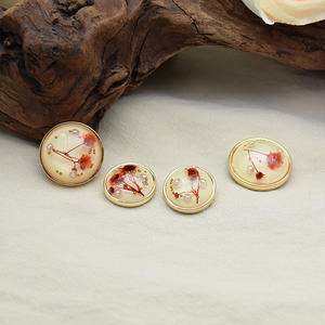Bukwang – boutons en résine à fleurs séchées, design fantaisie, boutons ronds en métal pour vêtements pour femmes - Product Image 5