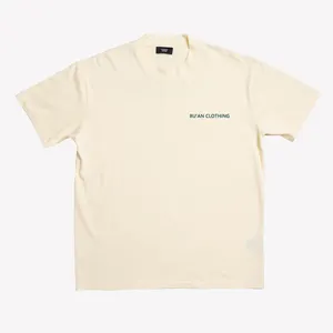 Camiseta de algodão masculina, australiana, grande, etiqueta privada, 300gsm, peso pesado, estampada, boxy