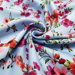 Shaoxing Yuyuan Imp 100% Polyester Stretch Mat Satin Point de Vague Tissu Imprimé Numérique Pour Robes Décontractées