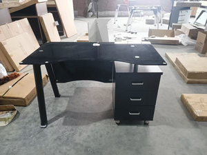 Bureau de Travail Moderne en Verre pour Étudiants et Secrétaires, <span class=keywords><strong>Table</strong></span> de Bureau d'Étude pour Toute Pièce - Product Image 5