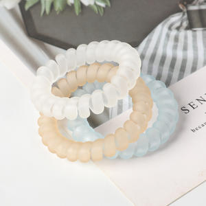 Cordon de téléphone style coréen mat transparent givré sirène, n'abîme pas les cheveux, vente en gros pour femmes - Product Image 3