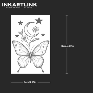 Autocollant de <span class=keywords><strong>tatouage</strong></span> semi-permanent personnalisé Papillon Lune Étoiles Florales Esthétique Herbes 15 Jours Art Corporel Bras Jambe <span class=keywords><strong>Femme</strong></span> Vente en Gros - Product Image 3