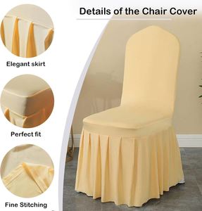 Housse de chaise plissée en spandex pour banquets de mariage en hôtel, vente en gros - Product Image 2