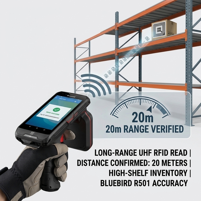Rugged Handle Grip UHF RFID Handheld Terminal with Impinj E710, Industrial Android PDA for Warehouse Inventory Tracking