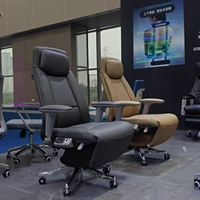 Fauteuil de bureau exécutif moderne en cuir électrique inclinable intelligent multifonctionnel - Idéal pour les patrons, les managers, les enseignants, la maison et le bureau (pour les pauses déjeuner)