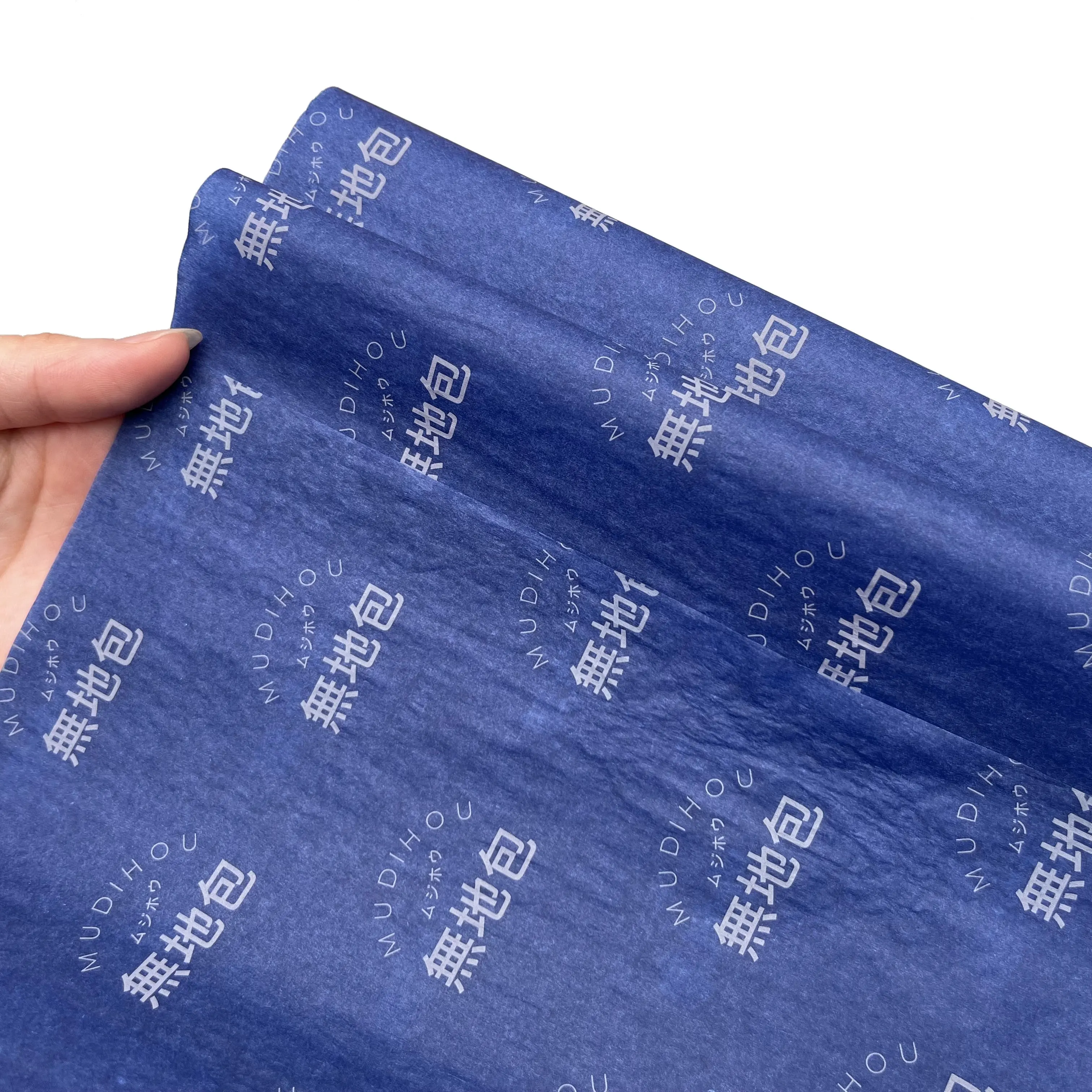 Luxury Custom Free Design Blue Gift Tissue Paper Wedding Shoe Dress Clothes Wrapping Packing Paper With Logo