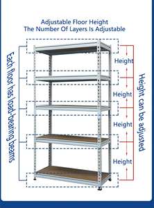 Estante de almacenamiento de almacén industrial Estantería Estanterías Unidad Estantes Apilables Acero Personalizado Supermercado de Servicio Ligero - Product Image 4