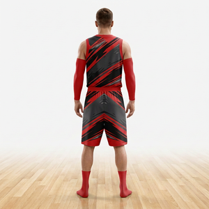 Ensembles d'uniformes de maillot de basket-ball de haute qualité de logo personnalisé noir rouge entièrement de sublimation - Product Image 2