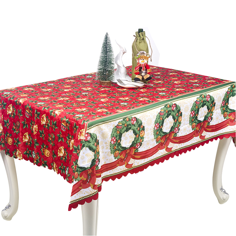 Новейшая популярная прямоугольная Рождественская скатерть 150*180 см с принтом полиэфирные скатерти рождественские украшения