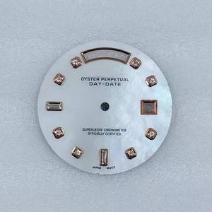 Luxurious stainless steel movement case with pearl pattern on the watch <b>face</b> and metal watch parts and accessories - Product Image 5