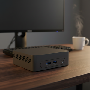 มินิพีซีแบบพกพาอัจฉริยะพร้อม DDR5 SSD |   อินเทล เอ็น100 ควอดคอร์ |   <span class=keywords><strong>4K</strong></span> ดูอัล ฟอร์ |   แรม 4GB |   RJ45 |   คอมพิวเตอร์สำนักงานที่บ้านใหม่ - Product Image 1