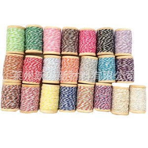 Cuerda de algodón fino de 1 mm al por mayor de fábrica para etiquetas coloridas DIY hechas a mano, cuerda para atar zongzi, eje de madera de 30 metros - Product Image 2