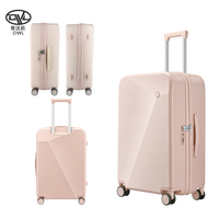 Valises de voyage en PC Dongguan DWL 20/24 pouces, bleu ciel/blanc/rose/vert clair, forme diamant