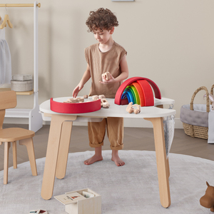 <span class=keywords><strong>2025</strong></span> Kid Của Salon Đồ Nội Thất Nghiên Cứu Chơi Game Bảng Ăn Uống Bên Phòng Chơi Bàn Ghế Bộ Với Dệt Lưu Trữ Giỏ - Product Image 4