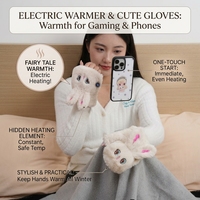Gants d'hiver unisexes chauffants en fausse fourrure de lapin, motif dessin animé, demi-doigts, doux, résistants au froid, pour maintenir la chaleur des mains