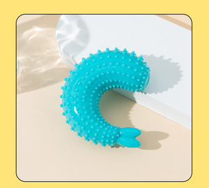 TPR Rubber Pet Toy in Hot Dog and Fried <b>Shrimp</b> Shapes Bite-Resistant Grinding Teeth Squeaky Interactive Nibble Toy - Product Image 6